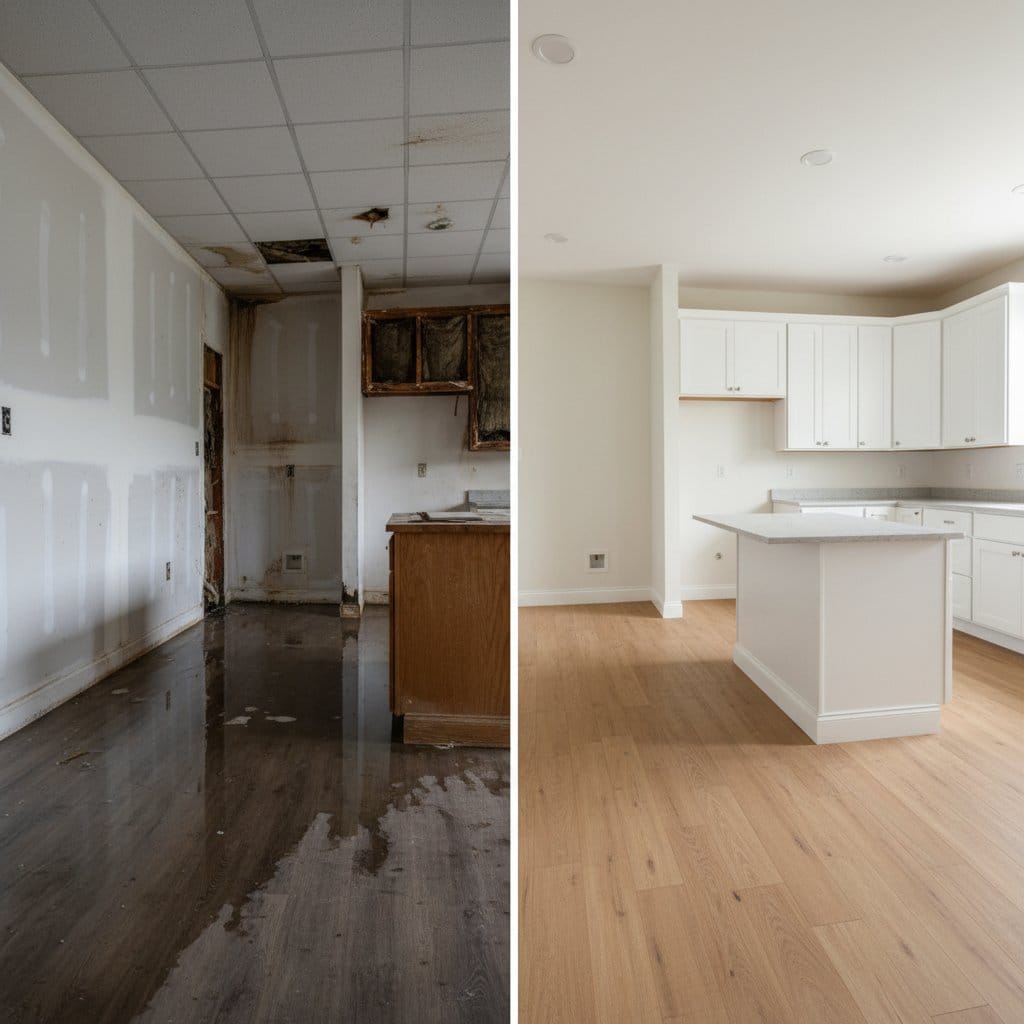 Water Damage Restoration restoration ā home kitchen of colonial residence in Haworth, NJ